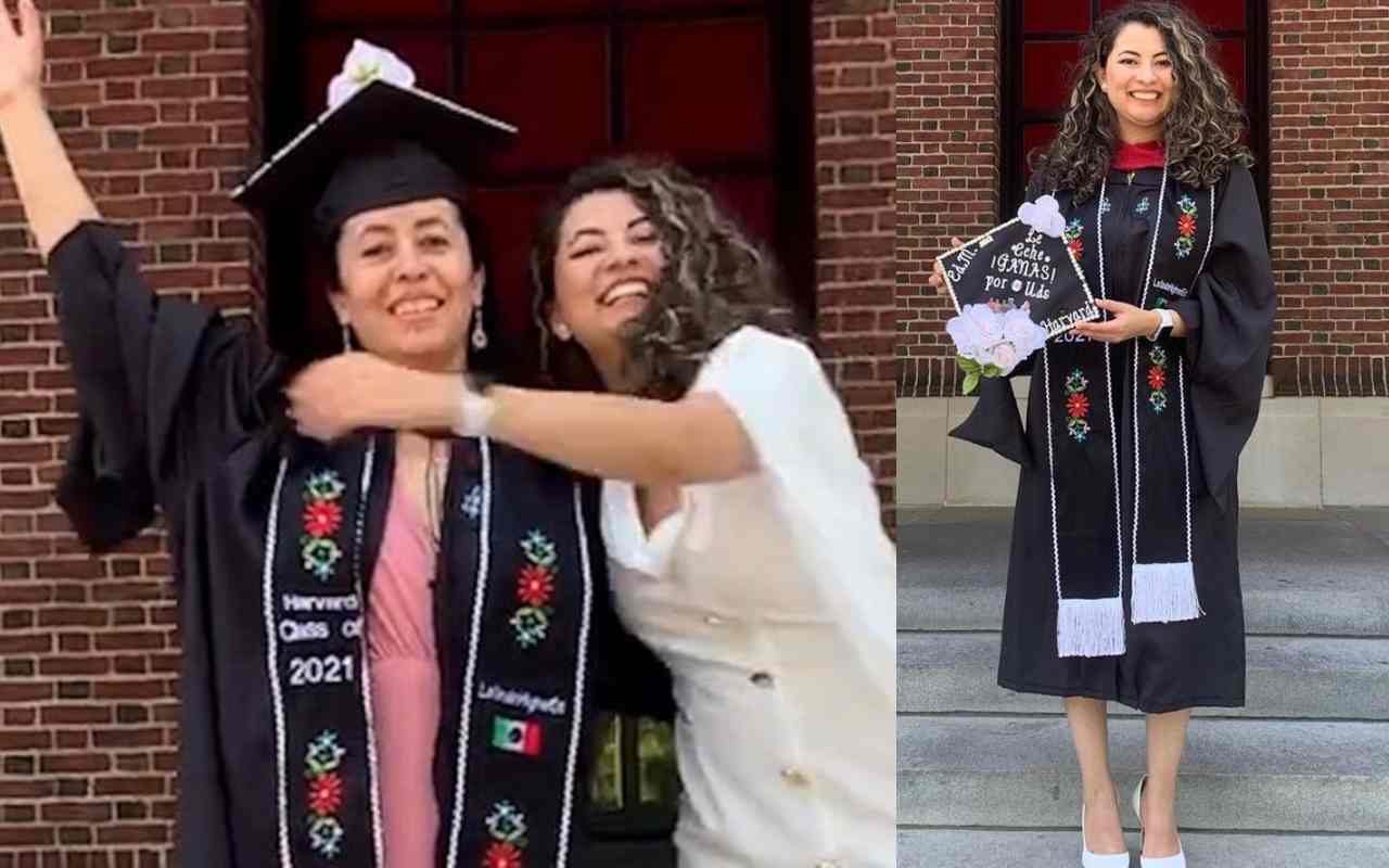 La migrante mexicana Nataly Morales se graduó de Harvard y agradeció a su mamá. | Foto: Cortesía de Nataly Morales.