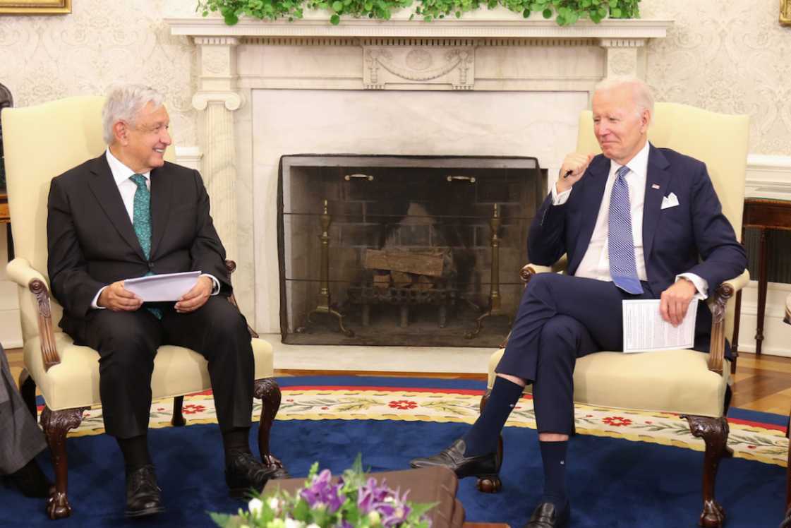 Reunión de Andrés Manuel López Obrador con Joe Biden para tratar la reforma migratoria.