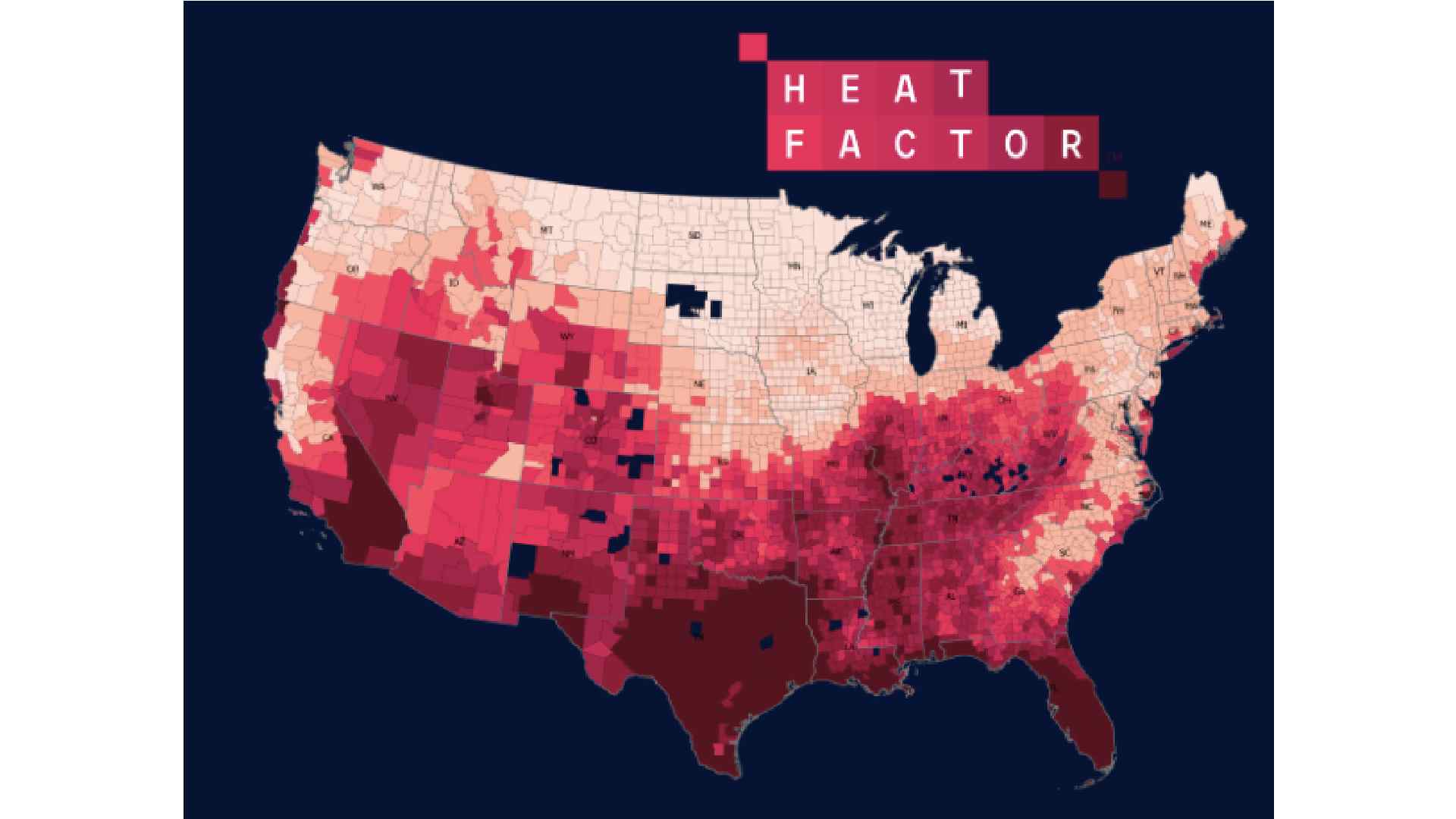 Actualmente, se estima que alrededor de 8.1 millones de residentes en 50 condados llegan a experimentar temperaturas superiores a 51 grados celsius. Foto: firststreet.org