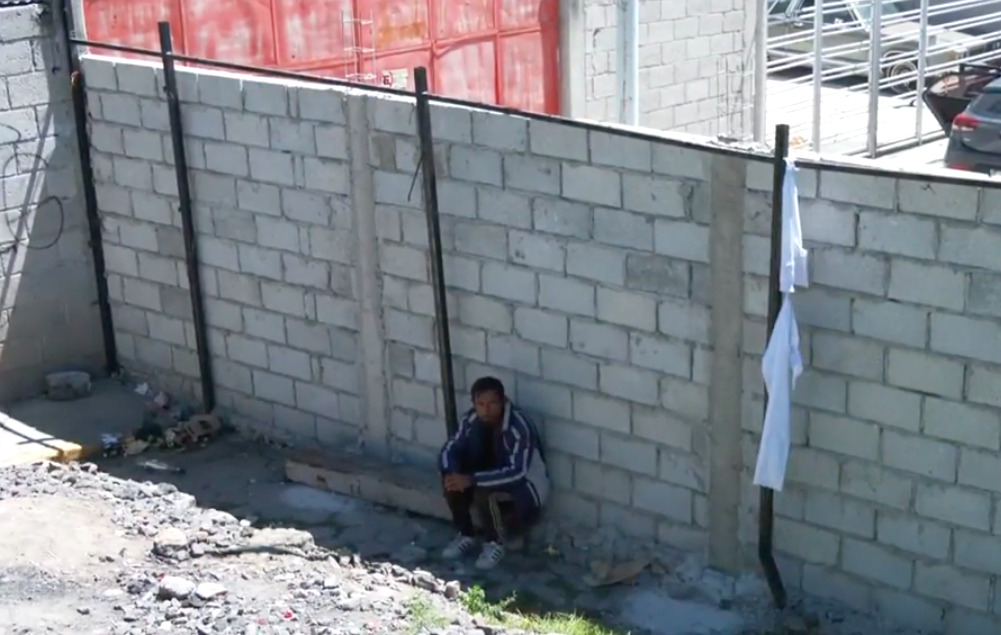 Muro en la colonia Ferrocarrilera en Apizaco.