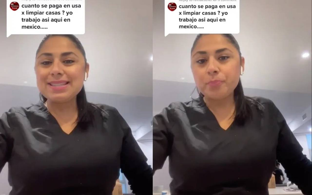 Una mujer mexicana en TikTok presumió su trabajo en USA como empleada doméstica. | Foto: Captura de pantalla de @indiravalencia20.