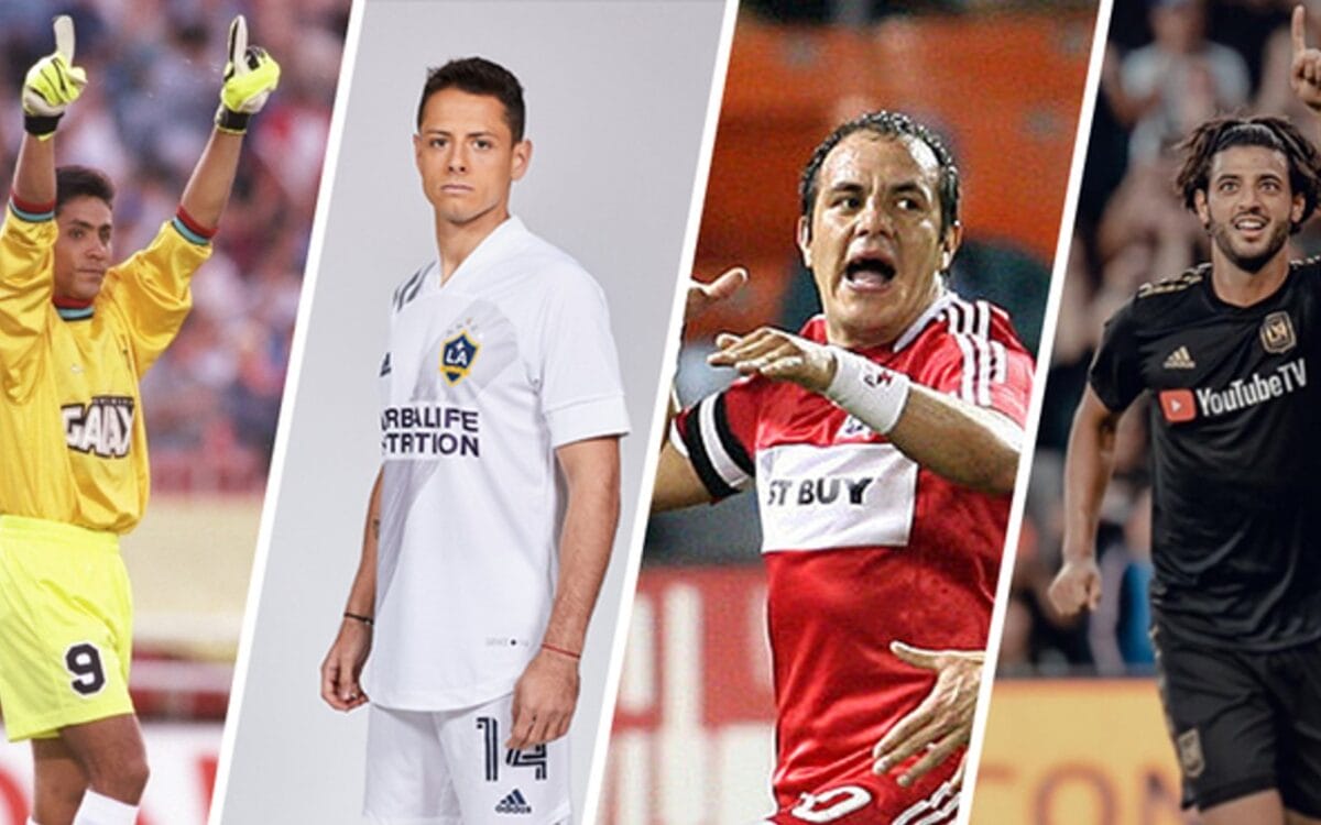 Jorge Campos, Javier Hernández, Cuahútemoc Blanco y Carlos Vela, algunos de los futbolistas mexicanos en la MLS. | Foto: Marca.