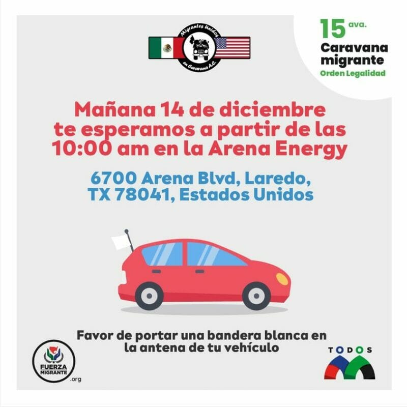 Inicia el registro para la caravana migrante del orden y la legalidad