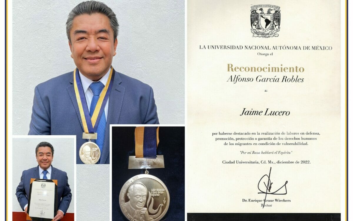 Premian a Jaime Lucero por recibir el Reconocimiento Alfonso García Robles 2022