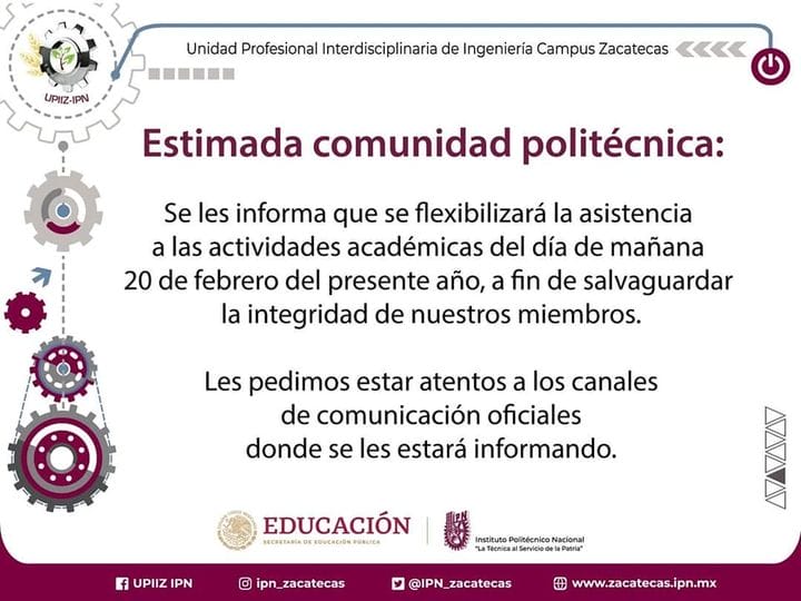 Comunicado del IPN. | Foto: Instituto Politécnico Nacional.