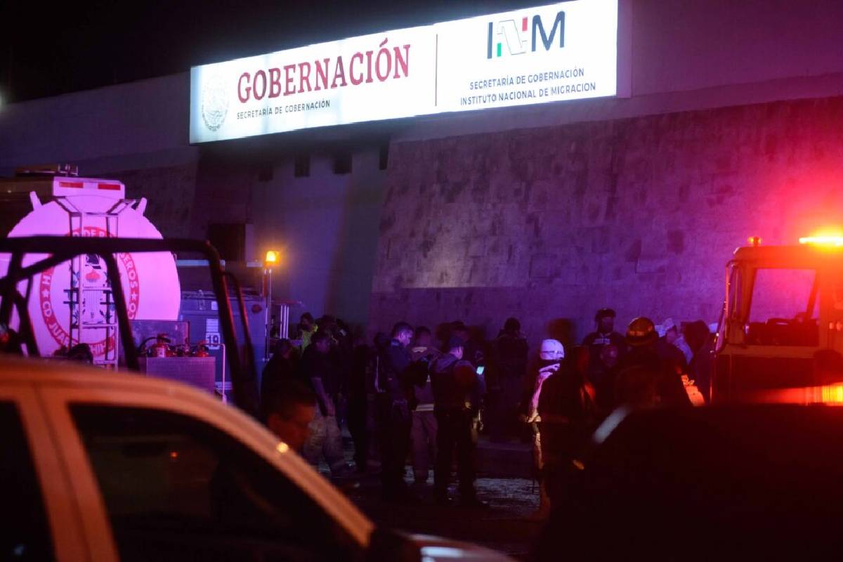 incendio estación migratoria INM enen Ciudad JuárezFoto: La Verdad de Juárez.