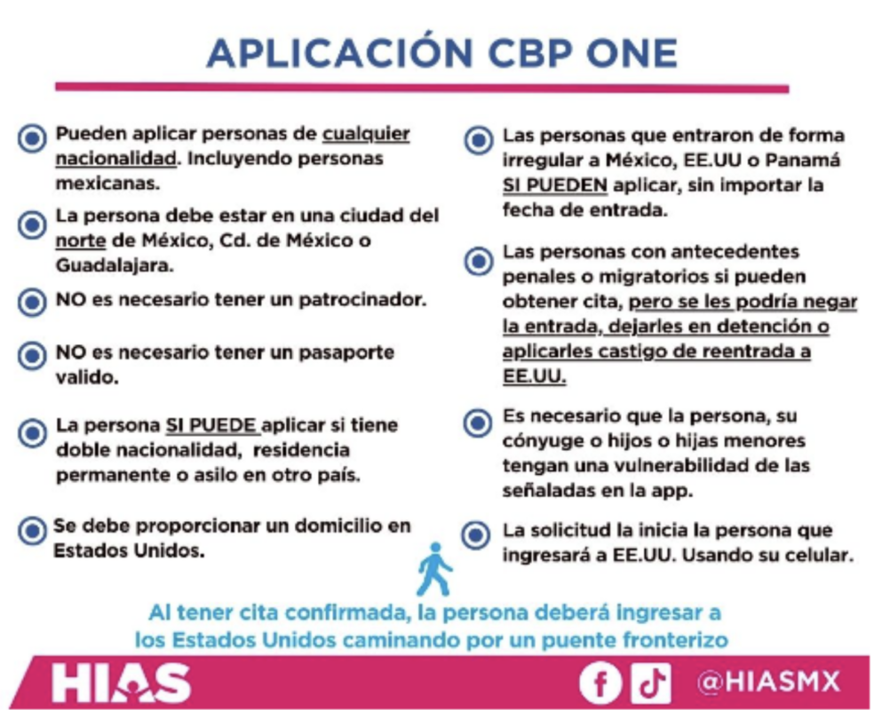 Caption: información publicada por HIAS el 3/02/2023