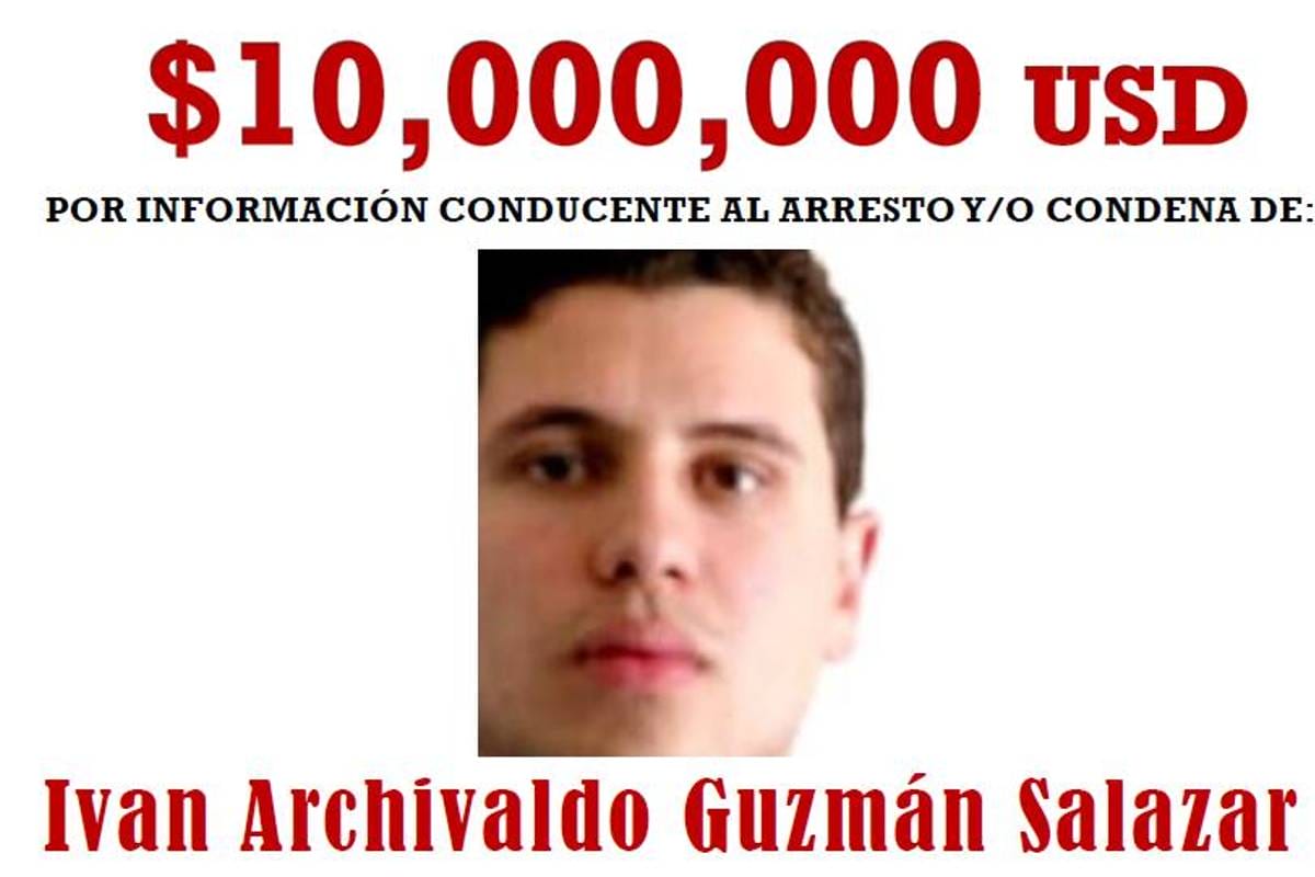 La DEA publicó la lista de los más buscados y ofrece 10 millones de dólares por la captura de Iván Guzmán. Foto: DEA