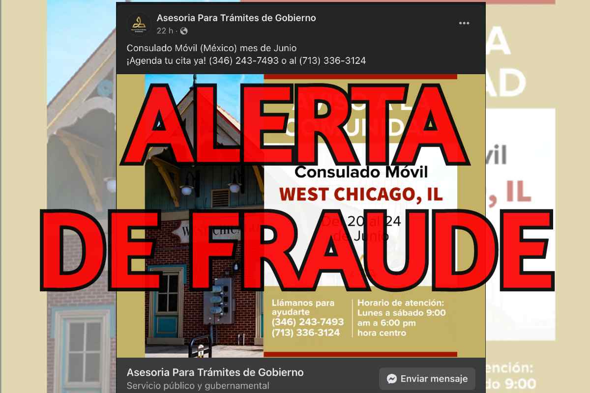 ¡Fraude! Están vendiendo citas para el Consulado Mexicano sobre ruedas en West Chicago. | Foto: Conexión Migrante.