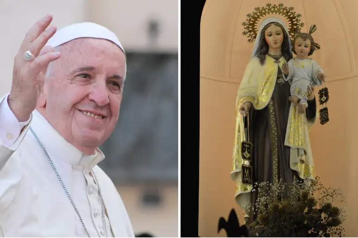 El Papa Francisco y la Virgen del Carmen. Crédito: Santiago Mejía LC/Rita Laura - Cathopic