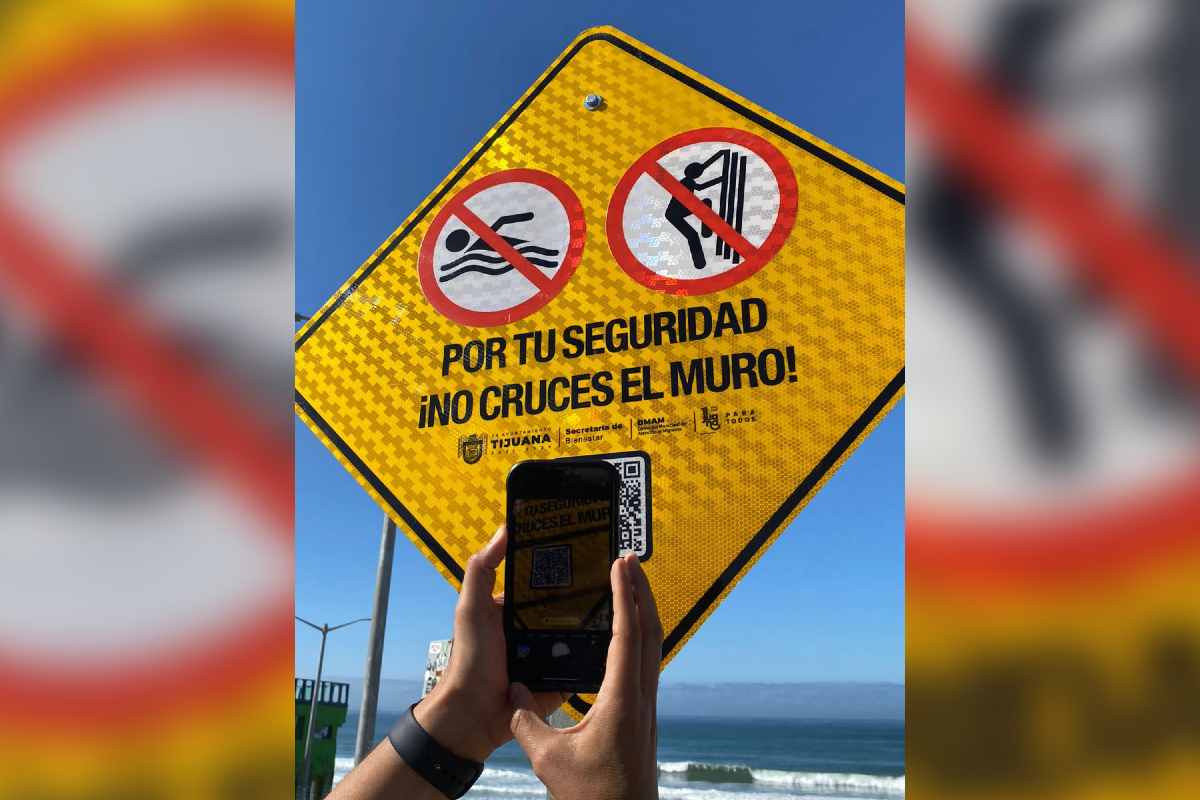 Colocan advertencias a migrantes por peligro de cruzar por Tijuana