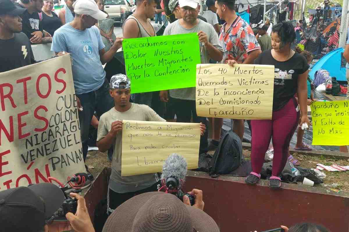 La caravana migrante dice que cerrarán calles como protestas si no obtienen sus documentos | Foto: Pueblo Sin Fronteras