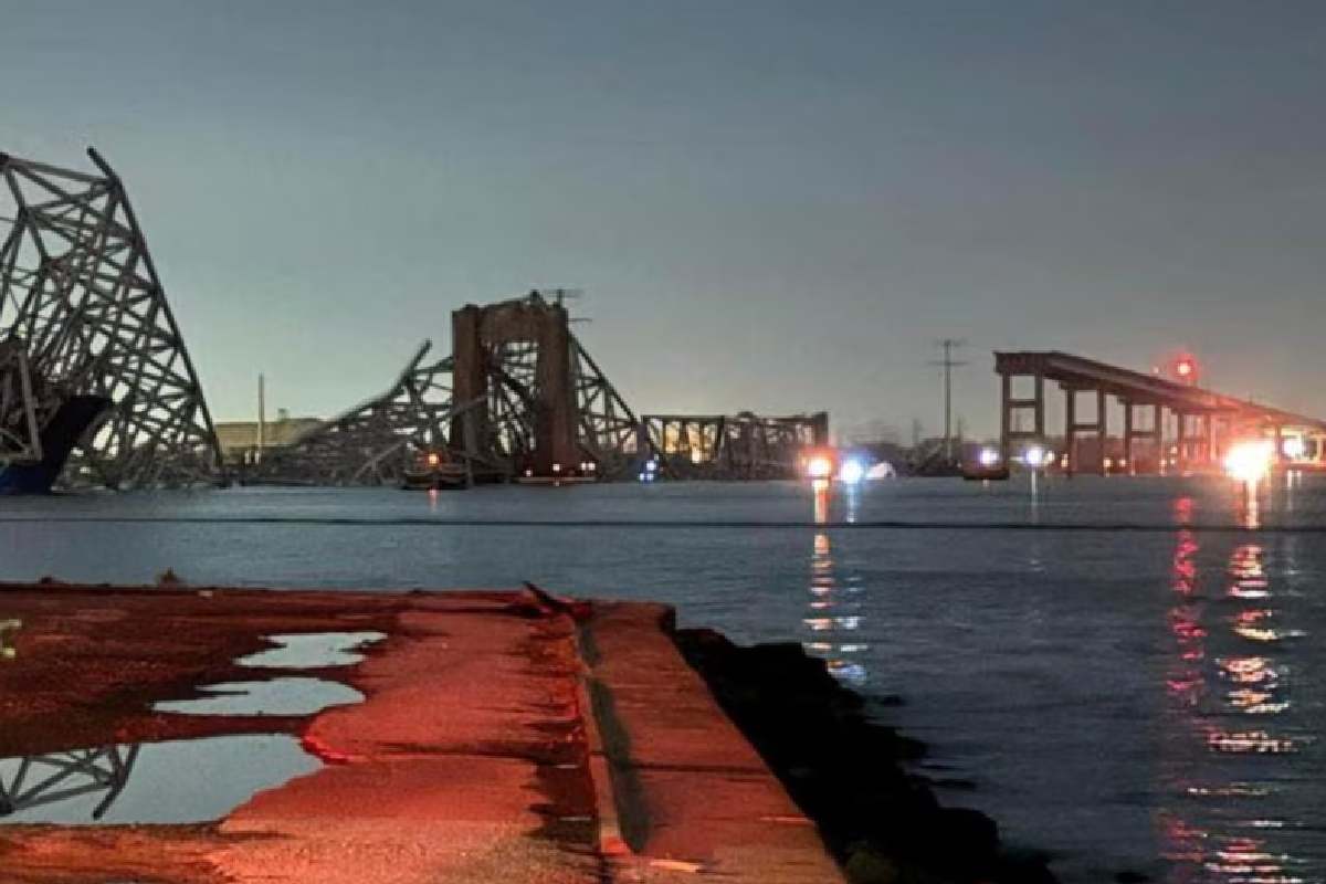 Cae puente en Baltimore Maryland, es probable que haya 20 personas en el río Patapsco | Foto: Voz de América